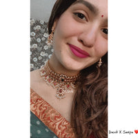 Gold Polish Guttaspusalu Pure kemp Choker with Earrings