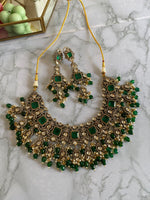 Victorian Emerald AD Necklace with earrings