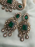 Victorian Emerald choker with Earrings