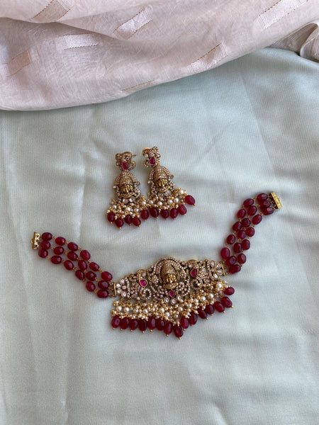 Victorian Balaji Beads choker with earrings