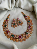 AD peacock Coin necklace with earrings