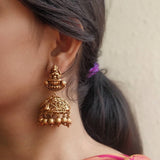 Lakshmi jhumkas with pearl hangings