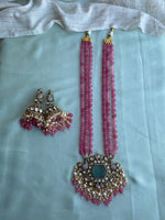 Victorian Pearl Two coloured Haram with jhumkas