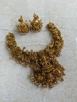 Antique 3D Design Bridal Necklace with Jhumkas