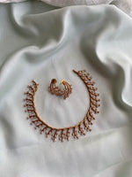 AD Gold Finish Necklace with earrings