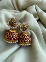 Pure kemp jhumkas