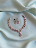 Rosegold Circle Necklace with Earrings
