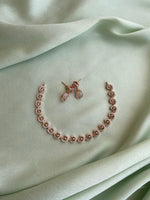 Simple Rose gold choker/necklace with earrings
