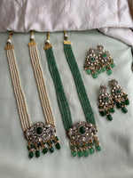 Pearl Victorian Long Haram with earrings in 2 colours