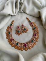AD peacock Coin necklace with earrings