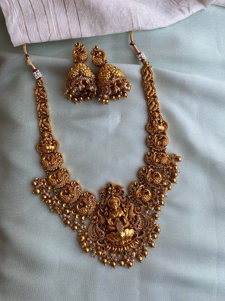 Antique Lakshmi Necklace with jhumkas