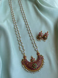 Pearl Kemp Long Haram with Jhumkas