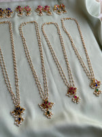 Kemp Brass Lotus Pendant Chain with earrings