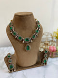 Victorian Stone necklace with earrings in 2 colours