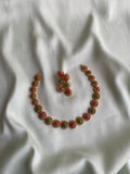 Gold Finish Floral Necklace in 3 colours with earrings