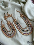 Lakshmi Layered Short And Long Haram With Earrings Bridal Collections
