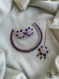Rose Gold Necklace In 7 Colours With Earrings Neckwear/necklace